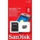 Carte mémoire micro SDHC 8 Go SANDISK + Adaptateur