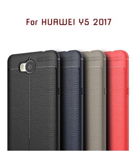Huawei Y5 2017 - Etui en Silicone AUTO FOCUS Rouge