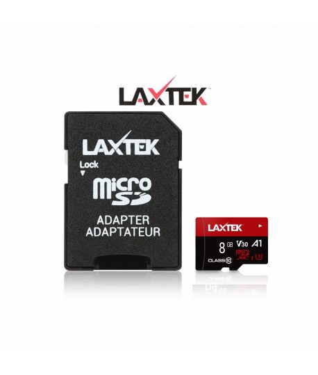 Carte Carte Mémoire LAXTEK 8GB Class 10 avec Adaptateur