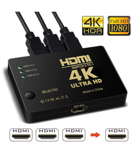Switch HDMI 3 INPUT Vers 1 OUTPUT 4K ULTRA HD