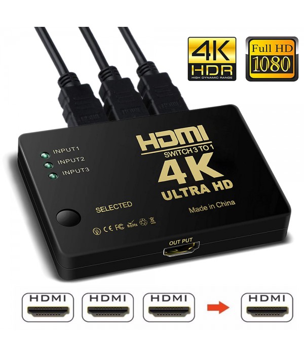 DLH SWITCH / REPARTITEUR HDMI 4K MALE VERS 3 PORTS HDMI FEMELLES
